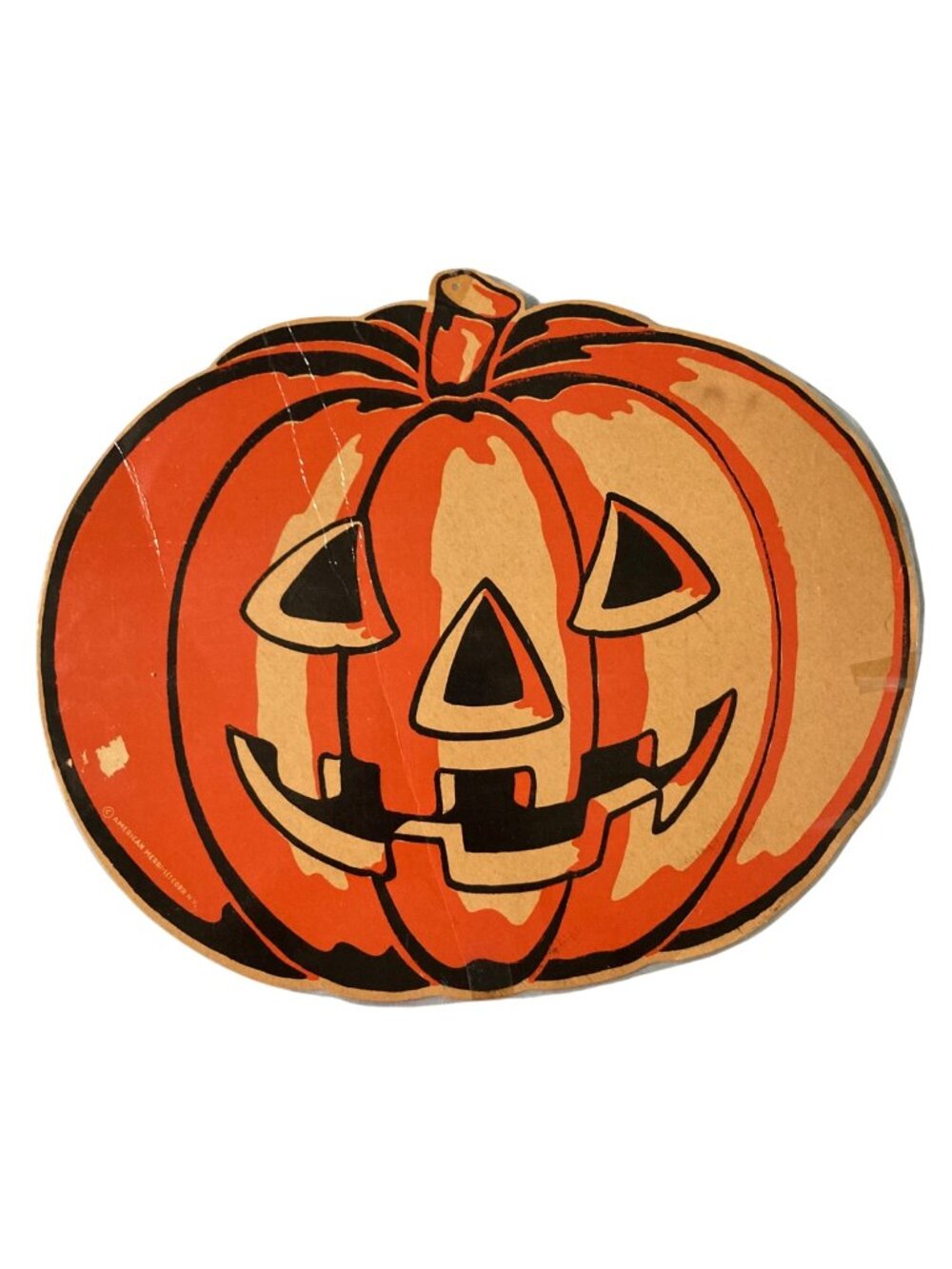 Vintage Halloween 1960s American Merri Lei Corp Die Cut Jack-O-Lantern Pumpkin
